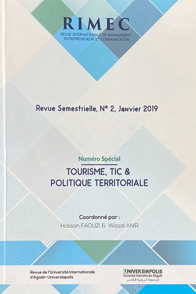 RIMEC n°2 : Janvier 2019 – Tourisme, TIC & Politique territoriale
